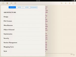 Screenshot: Table of contents created from the website header rather than the page content (displayed in MapleRead)